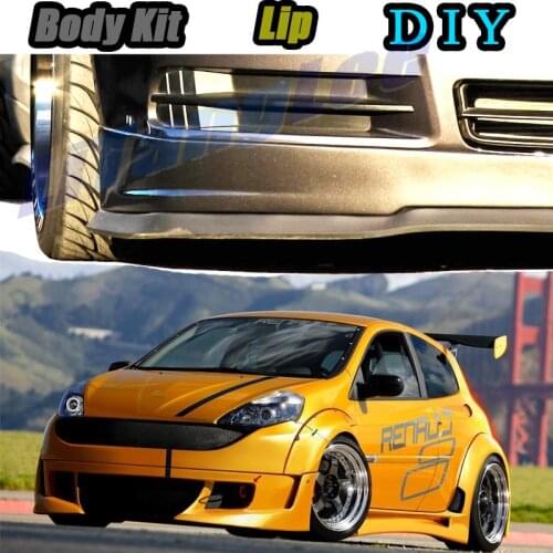 Car Bumper Lip Front Spoiler Skirt Deflector For Renault Clio / Lutecia Tune Car Modified Body Kit VIP Hella Flush Lips