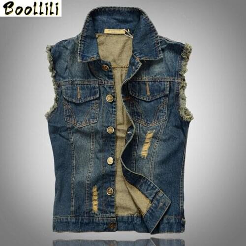 FREE SHIPPING Colete Vest men jeans Plus size 5XL-M Hot sale New 2020 Spring-autumn man denim vest waistcoat colete masculino