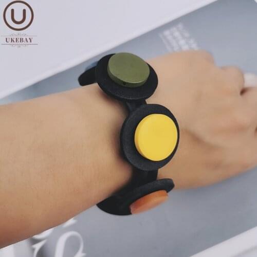 UKEBAY New Boho Bangles Women Multicolor Bracelets Gothic Charm Bracelet Heart Wood Jewelry Birthday Gift Fashion Chain Bangle