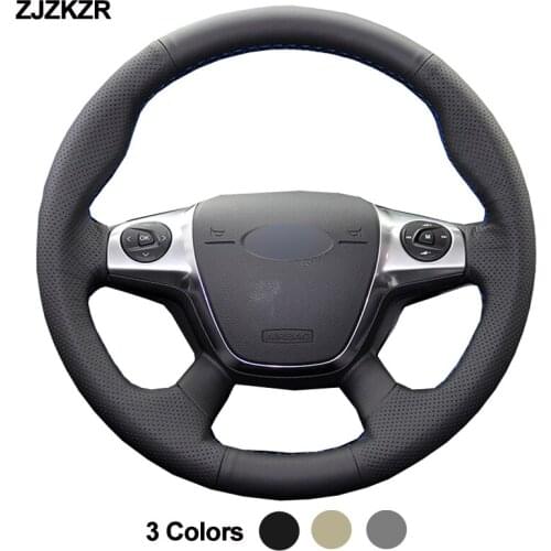 Car Auto Steering-Wheel Cover For Ford Focus 3 2012 2013 2014 KUGA Escape 2013 2014 2015 2016 C-MAX 2011-2017 2018 Stuurhoes