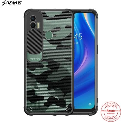 Rzants For Tecno Spark 7 Spark 7P Case Hard [Camouflage Lens] Camera Protection Hlaf Clear Cover