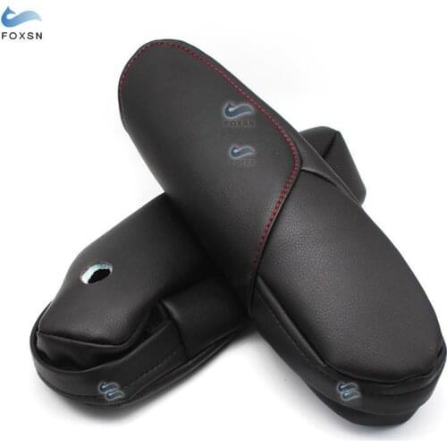 For Honda CRV 2007 2008 2009 2pcs Black with Red Thread Microfiber Leather Side Seat Armrest Handle Decor Cover Protection Trim