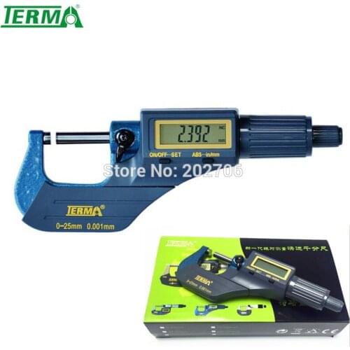 0-25mm/0-1'' 0.001mm/0.00005'' Terma Brand Micron Electronic Digital outside Micrometer Measuring & Gauging Tools