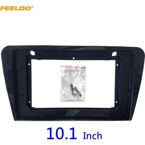 FEELDO Car Radio Audio Facia Panel Frame Fitting Adaptor For 10.1 Inch Skoda Octavia 2Din Radio DVD Dash Trim Kits #HQ6261