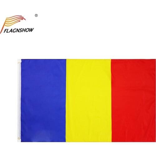Flagnshow Romania Flag One Piece 3X5 FT Hanging Polyester Romanian National Flags with Brass Grommets