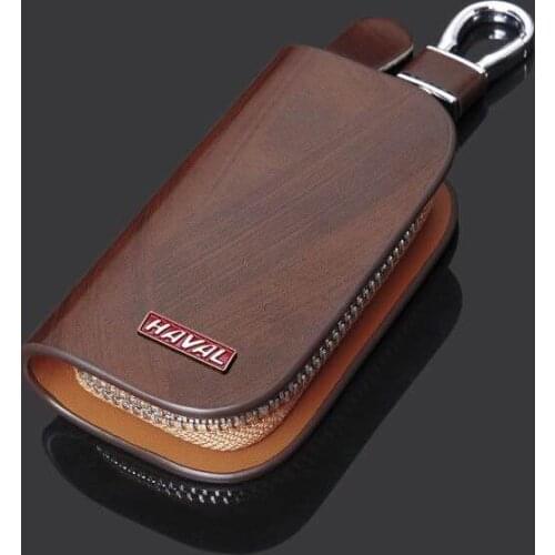 For Great WALL HAVAL H2 H3 H5 Car Leather Key Case Key housekeeper Car remote key case car key Organizer Key Cover With Car Logo