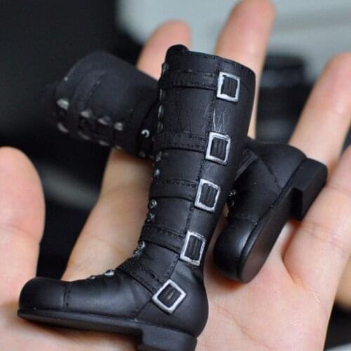 KUMIK FS-16 FS-15 1/6 Female Black Boots High-top Shoses Model For 12" Soldier Action Figure Body Toys