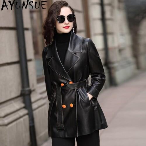 AYUNSUE Genuine Leather Jacket Women 2020 Spring Autumn Sheepskin Coat Female Korean Coats and Jackets Fashion Chaqueta Mujer LW