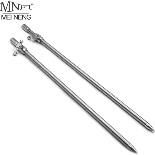 MNFT 2 pcs 42~68cm Adjustable Fish Pod Rest Fishing Bank Stick Extending Aluminium Alloy Fishing Bankstick Rod Pod Rest