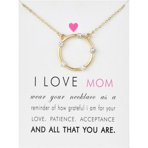 12pcs Fashion Jewelry I Love Mom Halo Charm Pendant Necklace For Women