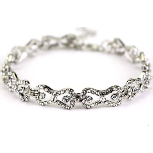 Fashion Full Rhinestone Bracelet Jewelry The Vampire Diaries Klaus Caroline Forbes Bracelets Crystal Bow Shine Gift For Grirl