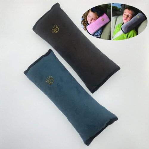 Car Soft Headrest Seatbelt Cushion Neck Pillow Auto Elevator Mat Shoulder Pad Pillow Vehicle Seatbelt Strap Harness Head Pad Cov