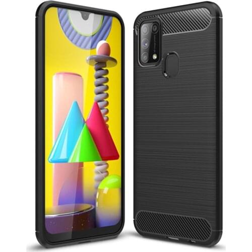 Soft Carbon Fiber Case For Samsung Galaxy M31 Case Protective Fitted Back Phone Bumper For Samsung M31 Cover Funda M315 6.4