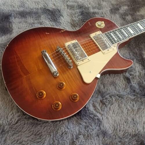 Guitarra Eléctrica personalizada, tienda Gitaar-reliquias por manos,color tostado, cuerpo de caoba, golpeador de crema, guitarr