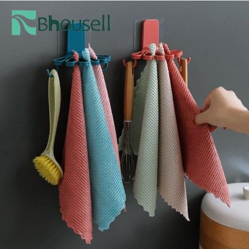 Hanging Bathroom Kitchen Towel Brush Hanging Rack Organizer Kitchen Storage Kitchen Gadgets and Accessories