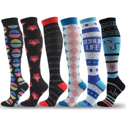 Professional Running Compression Socks Personalized Pattern Sweat-absorbent Breathable Stockings Cycling Mountain Sports Socks