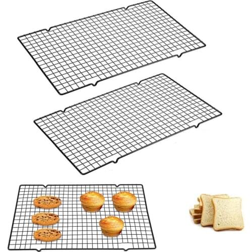 Stainless Steel Wire Grid Cooling Rack Food Rack Net Oven Nonstick Tray Drying Stand Cake Bread Biscuit Cookie Pie Baking Tray