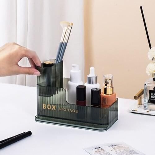 Transparent Plastic Makeup Storage Box Bathroom Cosmetic Organizer Desktop Make Up Storage Case Sundries Cabinet Container