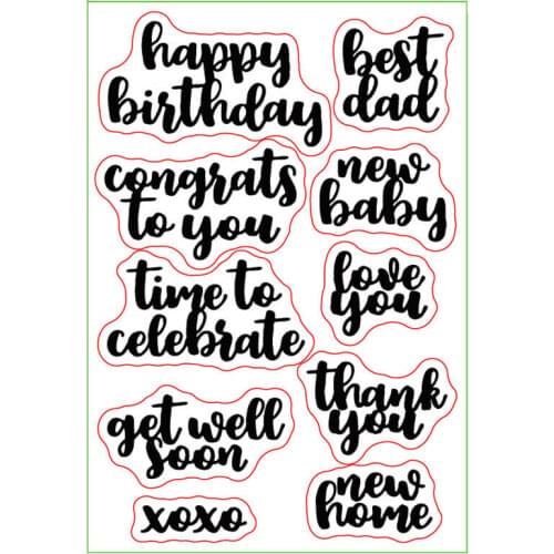 Happy Birthday Transparent Silicone Clear Stamps/Seal for DIY Scrapbooking/Photo Album Decorative Cards Making Paper Crafts
