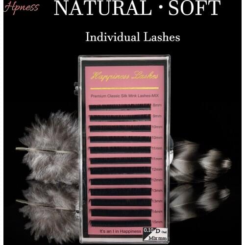 Free Shipping Soft and Durable lash Extension for professional Hand Made lashes 3d Natural Black Individual Korea Silk Mink Lash