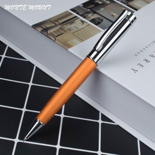 Monte mount High Quality New rotating Rotated Metal ballpoint pen wood Ballpens gifts writing Nib Medium School Supplies