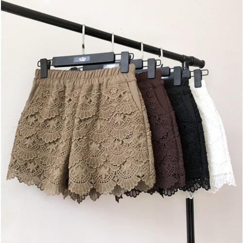 Sexy Party Patchwork Lace Womens Shorts High Waist elasticTassel Pocket Slim Shorts Female Fashion New Clothing 2021