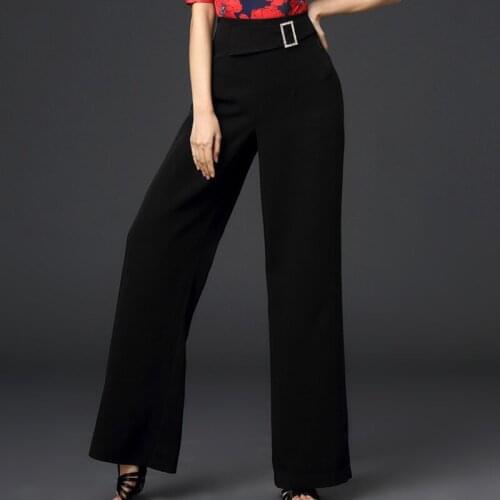Latin dance pants modern dance high waist pants Latin dance bottoms new female adult social dance wide leg pants