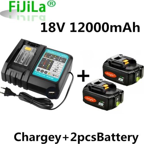 18V 18000mAh Li-Ion Battery Replacement Power Tool Battery for MAKITA BL1880 BL1860 BL1830+3A Charger