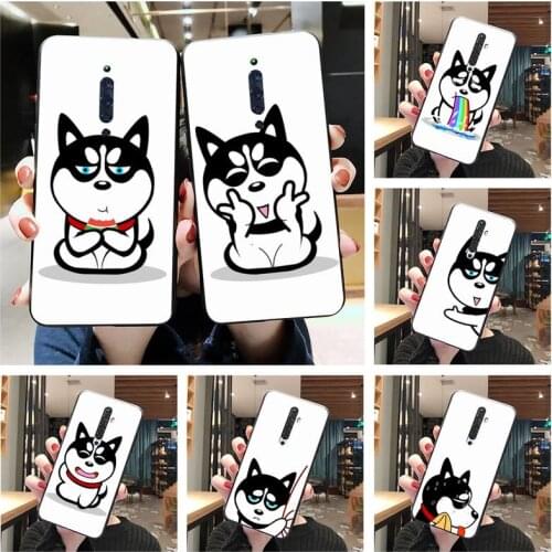 Funny Cartoon Siberian Husky Phone Case For Oppo A5 A9 2020 Reno2 z Renoace 3pro A73S A71 F11