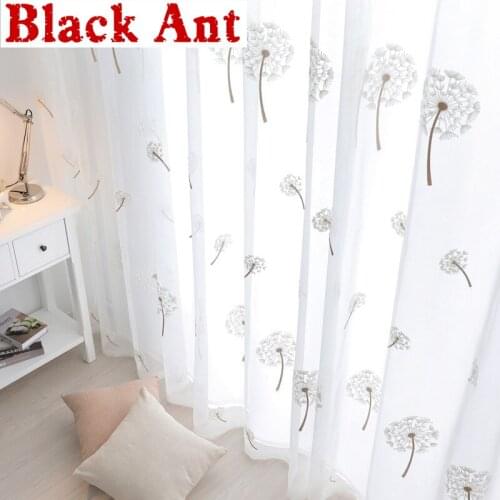 Pastoral Floral Curtain For Living Room Natural Cotton Sheer Mesh Fabric Balcony Kitchen Curtain Voile Drape Blinds X663#40