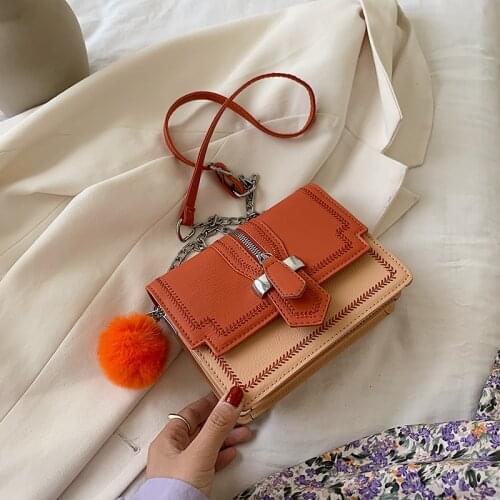 Women Shoulder Bag 2020 Summer New Messenger Bag Ladies Solid Color PU Small Square Bag Chain Bag Mobile Phone Bag Small Bag