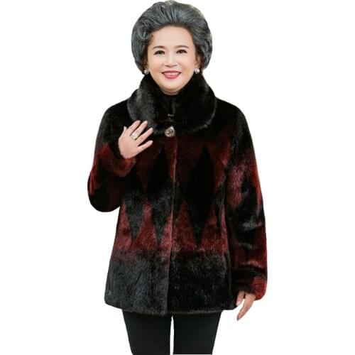 Winter womens fur-like mink fur coat fashion plus size warm parka fur coats ladies tPOLO collar hickened loose womens overcoat