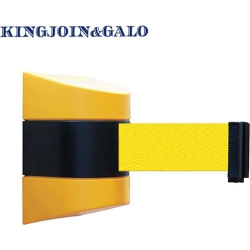 10m Pure yellow belt wall amount Retractable Barrier Tape Safety warehouse workshop crowed control