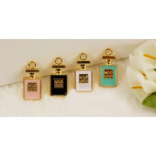 10pcs RUIDAY Perfume Bottle Floating Enamel Charms Alloy Pendant For Necklaces/bracelets DIY Female Fashion Jewelry Accessories