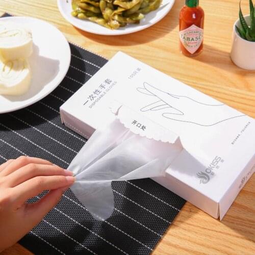 100PCS/Set Food PE Gloves Kitchen Disposable Gloves Barbecue Environmental Food Gloves Fruits And Vegetables Gloves