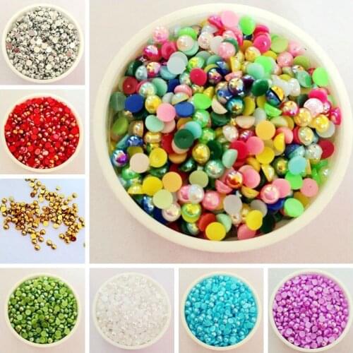 10000pcs 3mm nail decoration, pearl paste diamond phone semicircle bottom pearl DIY shell material
