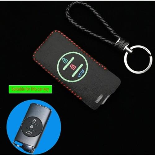 3-Button Genuine Leather Car Key Cover Case Shield For Chery Tiggo 8 Arrizo 5 Pro Gx 5x Eq7 Chery Tiggo 7 Pro 2020 Accessories