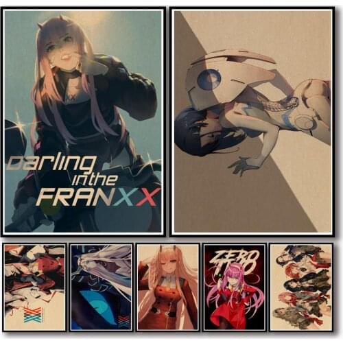 35 Designs Anime DARLING In The FRANXX Kraftpaper Poster HomeDecal Art Painting Wall Sticker for Coffee House Bar 2