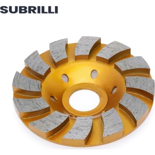 SUBRILLI 90mm 1pcs Diamond Cup Wheel Concrete Abrasive Grinding Disc Segment Bowl Pad For Stone Marble Ceramics