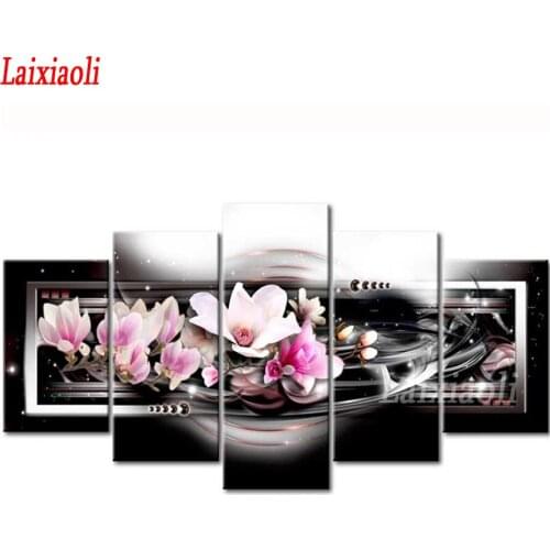 5pcs DIY Diamond Painting "Orchid peony lily" Multi-picture Full Square/Round Drill Embroidery with diamant cross stitch 5d icon