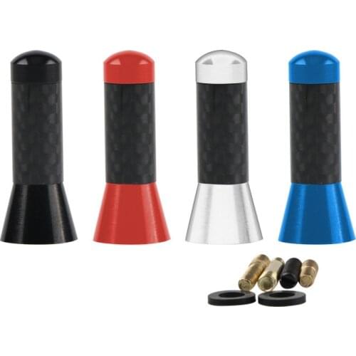 3.5cm Car Styling Roof Antenna Enhanced Signal Carbon Fiber Screw Metal Short Stubby Mast Antenna For Benz Mazda Honda