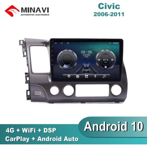 10'' Android 9.0 For Honda Civic 2004-2011 Left Tide Car Radio Multimedia GPS Navigation Navi Player Auto Stereo WIFI 2 din