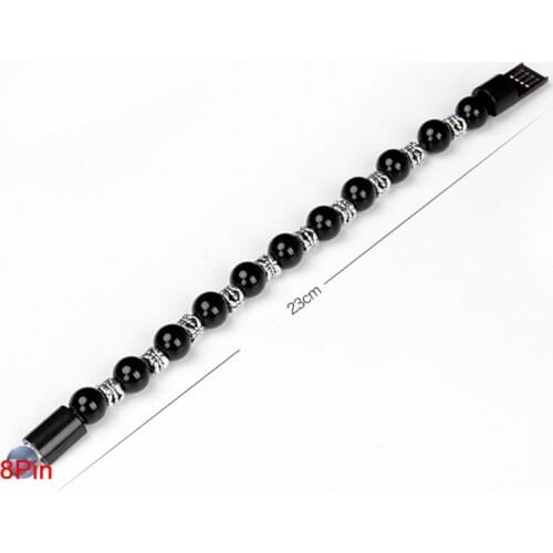 Bead Bracelet USB Cable Type-c Micro USB Universal Mobile Phone Charger Charging Wire Cord for iPhone Huawei Xiaomi Samsung
