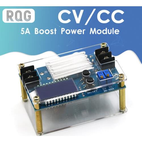 DC-DC DC 9 -45V to 10 -50V 5A Step Up Power Supply Module Adjustable Boost Adapter CV/CC Converter LCD Display with Case