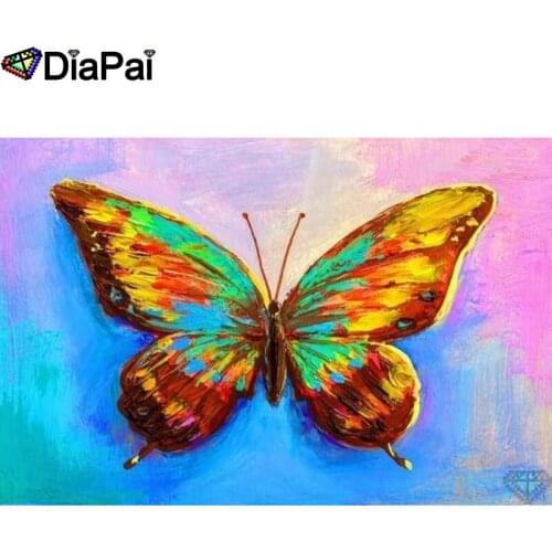 DIAPAI 5D DIY Diamond Painting 100% Full Square/Round Drill "Color butterfly" Diamond Embroidery Cross Stitch 3D Decor A24083