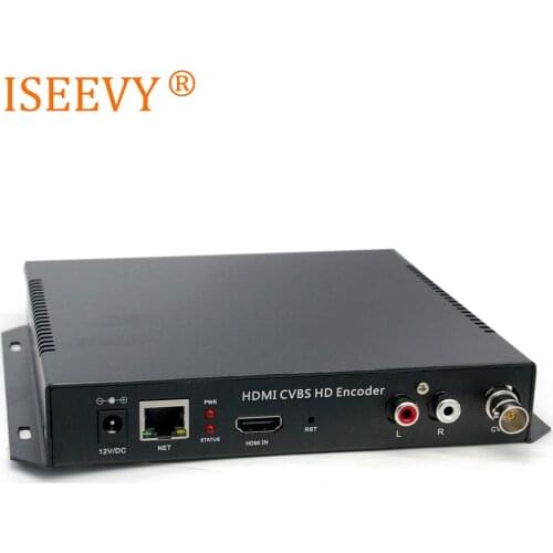 ISEEVY H.264 HDMI CVBS Video Encoder HDMI AV to IP Streamer support RTMP RTMPS RTSP UDP HTTP and Facebook Youtube Wowza