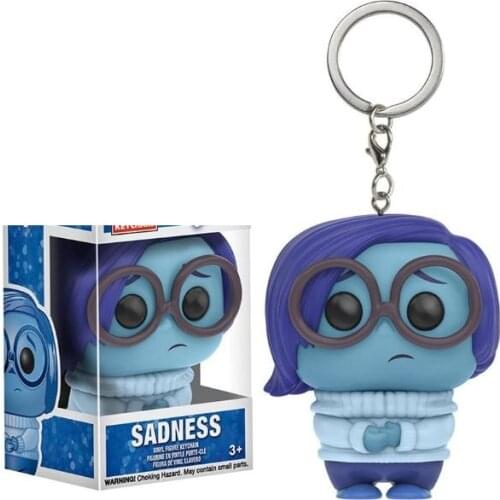 Pocket Inside Out Sadness Keychain 4cm Collection Toys for Children Christmas Gift with Original Box