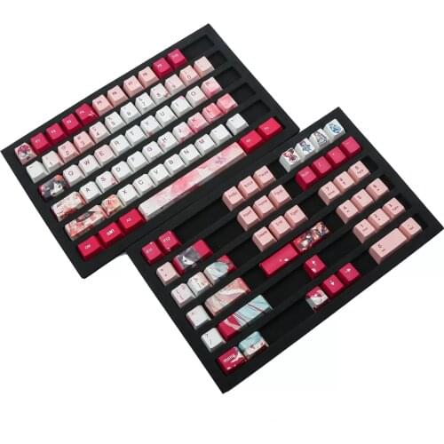 Key caps for mechanical keyboard, 108 keys, full size, with MX switch, PBT material, print flowers, Christmas, cartoon