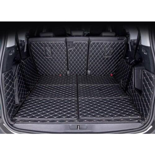 For leather car trunk mat cargo liner for peugeot 5008 2017 2018 2019 2020 accessories boot luggage rug carpet covers