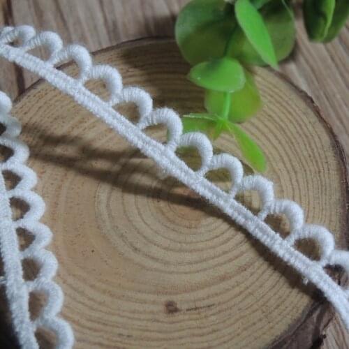 Collar Lace Material Ribbon 8MM White Lace Fabric Trim Applique Wedding Sewing Accessories Trimmings For Clothing dentelle LX12